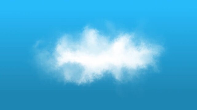 A single soft white fluffy cloud floating in the bright clear blue sky during a sunny day