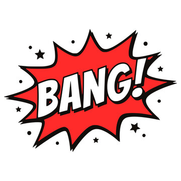 cartoon comic bang text effect speech bubble flat color vector illustration template design