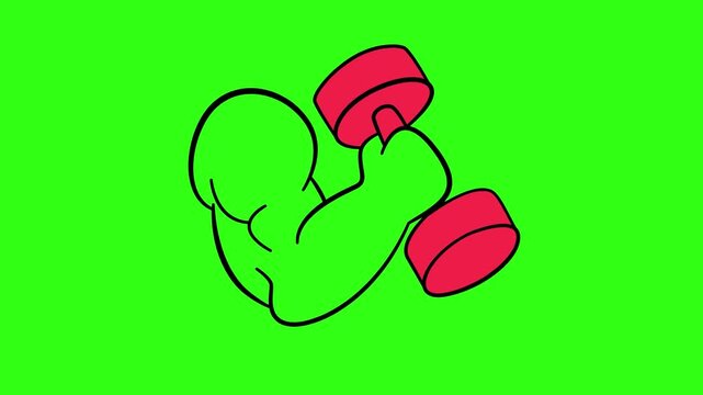 Lift the barbell with one hand symbol animation 