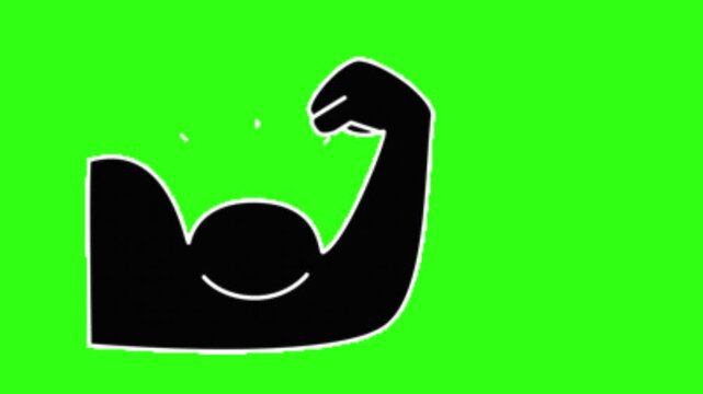 arm muscle motion symbol black color animation