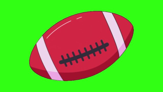 Rugby ball motion cartoon animation 