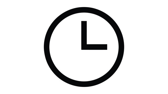Minimalist clock icon design featuring a bold circle with an L shape inside representing time management efficiency and punctuality