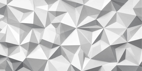 Obraz premium Abstract tessellated white gray triangular vector background with faceted geometric surface creating modern textured design