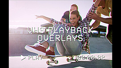 Retro VHS Playback Overlays