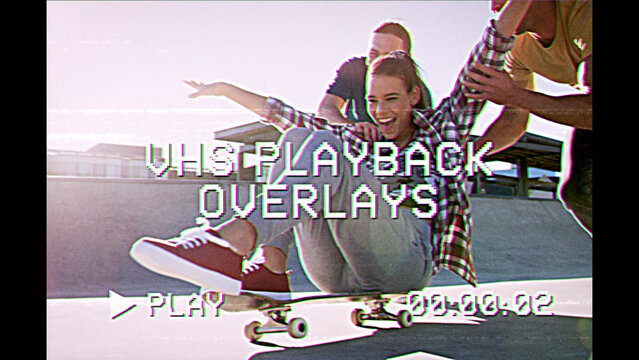 Retro VHS Playback Overlays