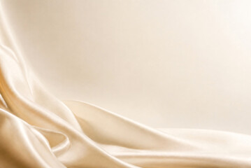 Flowing ivory silk fabric texture background banner