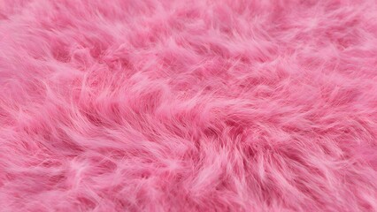 Obraz premium Soft pink fluffy fur texture filling the frame, creating a cozy abstract background with a vibrant feminine aesthetic and tactile surface