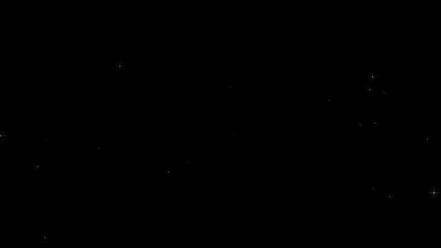 White sparkle glitter star trail with magical fairy dust glow, glowing pixie dust shimmer, glowing pixie dust shimmer, elegant Christmas sparkle transition, black screen overlay 4K
