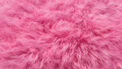 Obraz premium Soft pink fluffy fur texture filling the frame, creating a cozy abstract background with a vibrant feminine aesthetic and tactile surface
