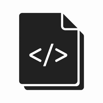 Black document file icon with code brackets symbol