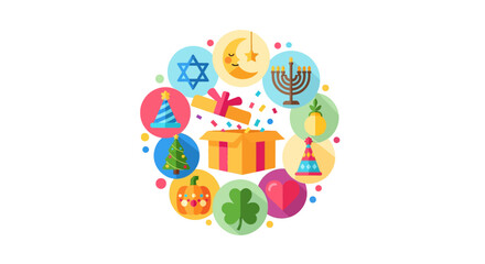 Naklejka premium Jewish holiday symbols and icons.