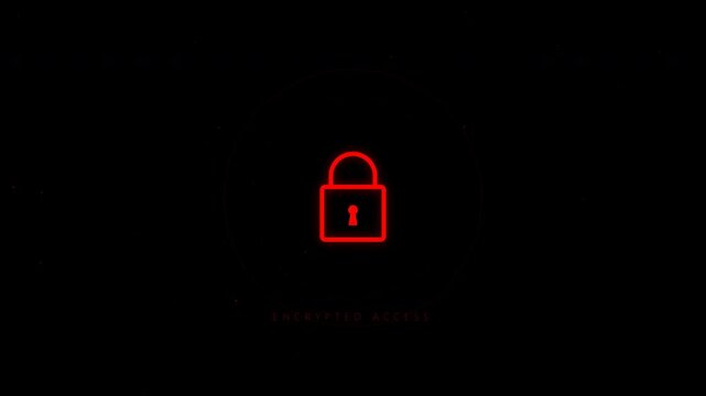 Red lock symbol on a black background, representing security and privacy.