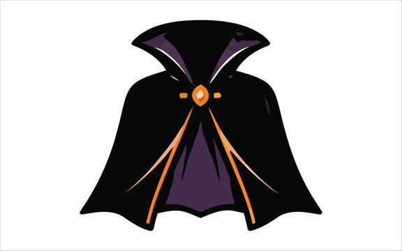 Halloween vampire cloak or cape sticker vector