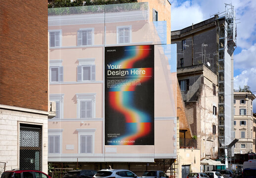 Mockup Of Customized Billboard On Building