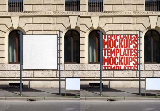 Mockup Of Customized Sign In Urban Setting