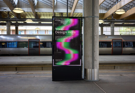 Mockup Of Customized Poster In Station