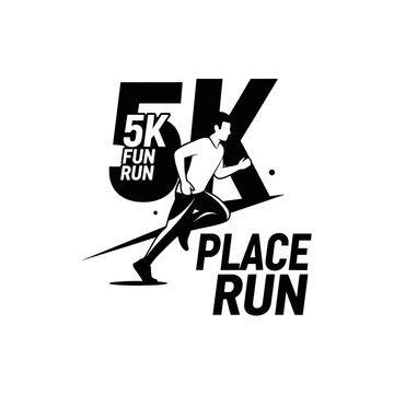 Dynamic 5k Fun Run Graphic With Runner And Place