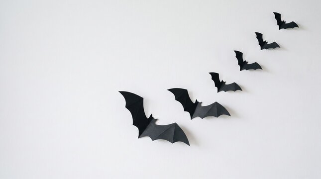 halloween decoration of bats over white background