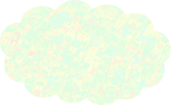 Green cloud shape background memo frame illustration
