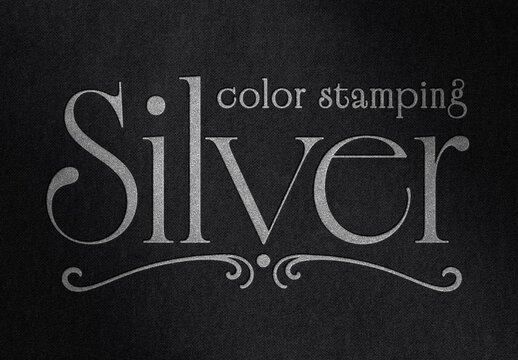 Silver Foil Text Logo Effect For Poster And Branding Design