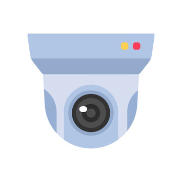 Modern flat design illustration of a digital security camera for surveillance and protection systems