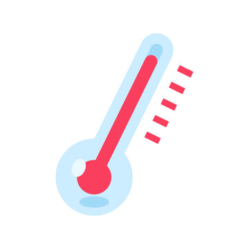 Abstract icon of a rising thermometer indicating high temperature or heat, perfect for medical and weather concepts