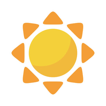 Bright and cheerful cartoon sun illustration representing summer, warmth, and sunny weather.