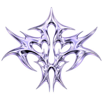 Symmetrical Lavender Metallic Spiked Abstract Ornament