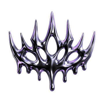 Glossy purple black spiked crown illustration on white