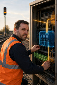 Railway signal cabinet wiring check