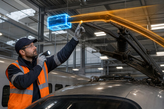 Pantograph contact wire inspection