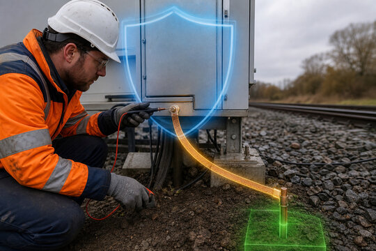 Railway lightning protection bonding check