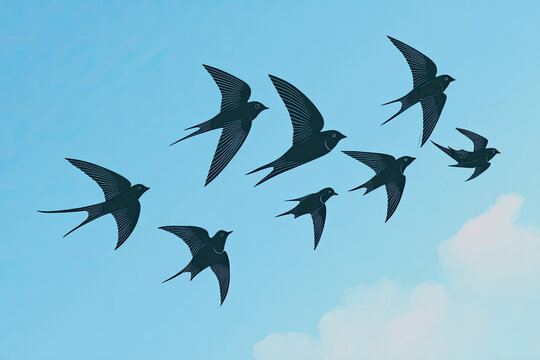 Simple birds flying 