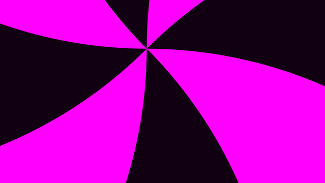 Magenta and black swirling optical illusion background featuring dynamic curved rays radiating from the center point for modern graphic projects