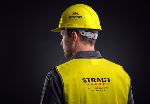 Safety Vest and Hard Hat Mockup