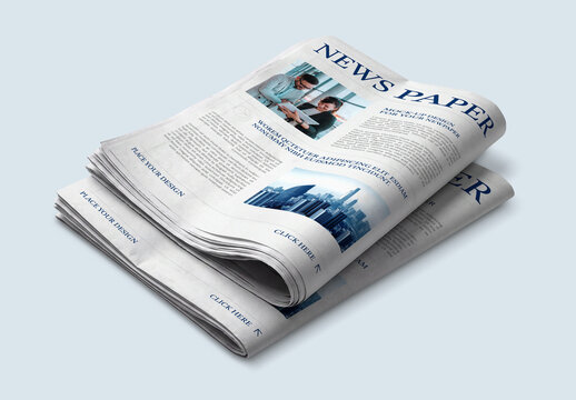 Folded Newspaper Mockup