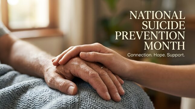 Compassionate hands holding each other supporting mental health awareness