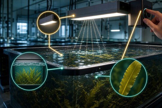 Juvenile kelp tank lighting