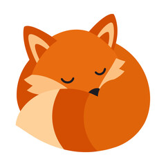 Fototapeta premium Playful Sleeping Fox Illustration