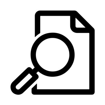 Document Search Icon Vector Line Art for File Audit and Inspection