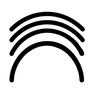 Earth Atmosphere Layer Icon with Concentric Black Curved Arches