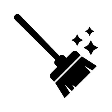 Broom Icon for Cleaning Service Housekeeping and Sanitary Ui Design