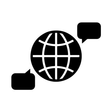 Translation Globe Icon for International Communication and Chat