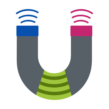 Playful Horseshoe Magnet Illustration