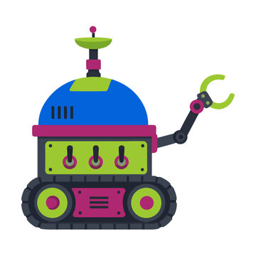 Playful Rolling Robot Illustration