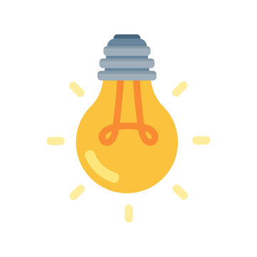 Bright glowing light bulb symbolizing innovation, creative thinking, and a brilliant new idea concept
