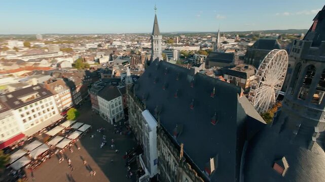 Aachen viewed from a drone