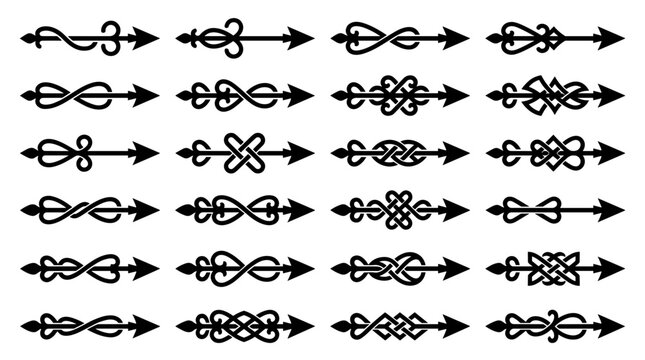 Decorative Arrow Ornaments Isolated Collection