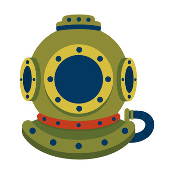 Playful Diving Helmet Illustration