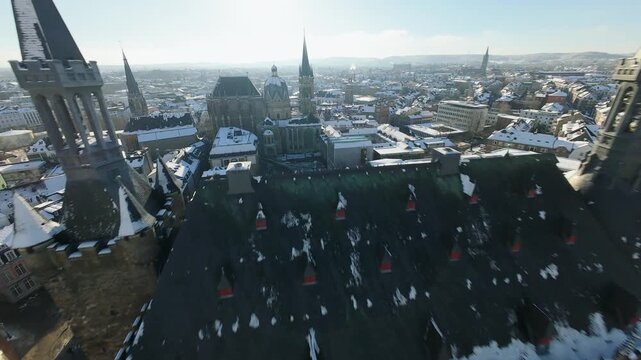 Aachen viewed from a drone